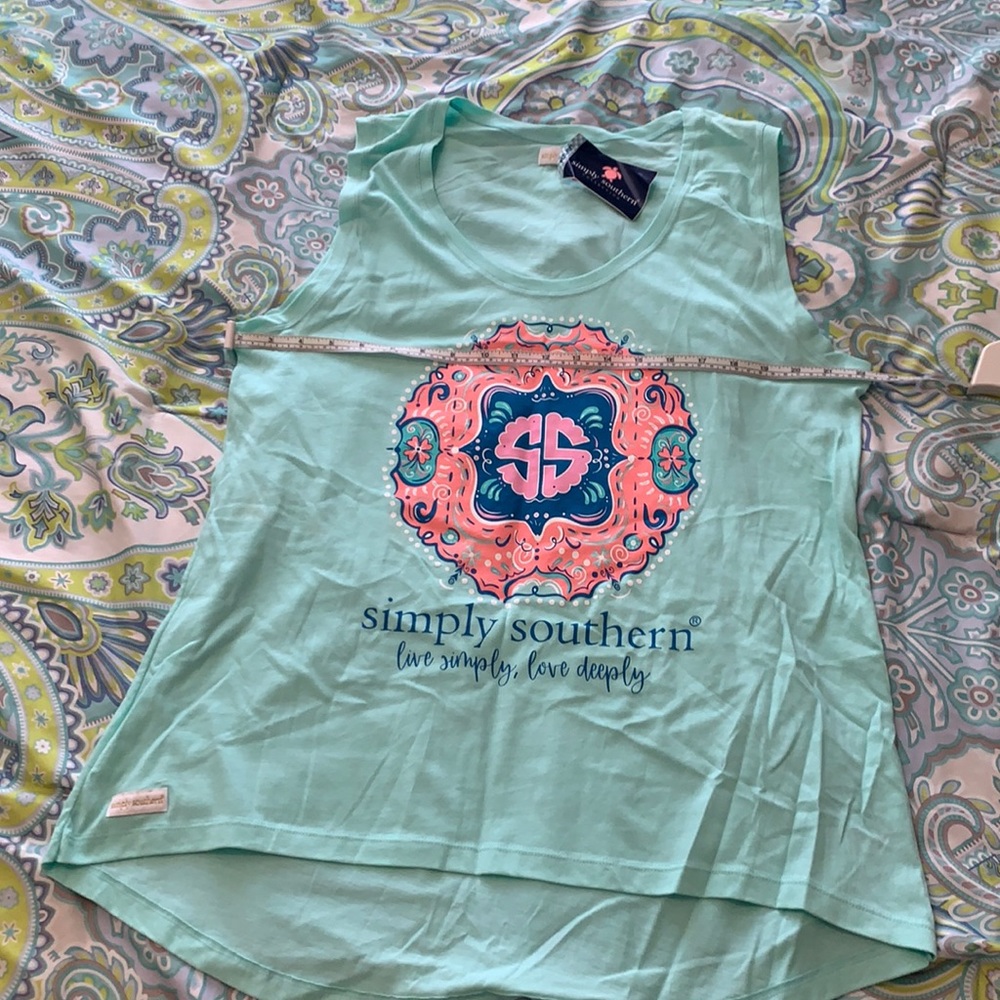Simply southern tank top aqua